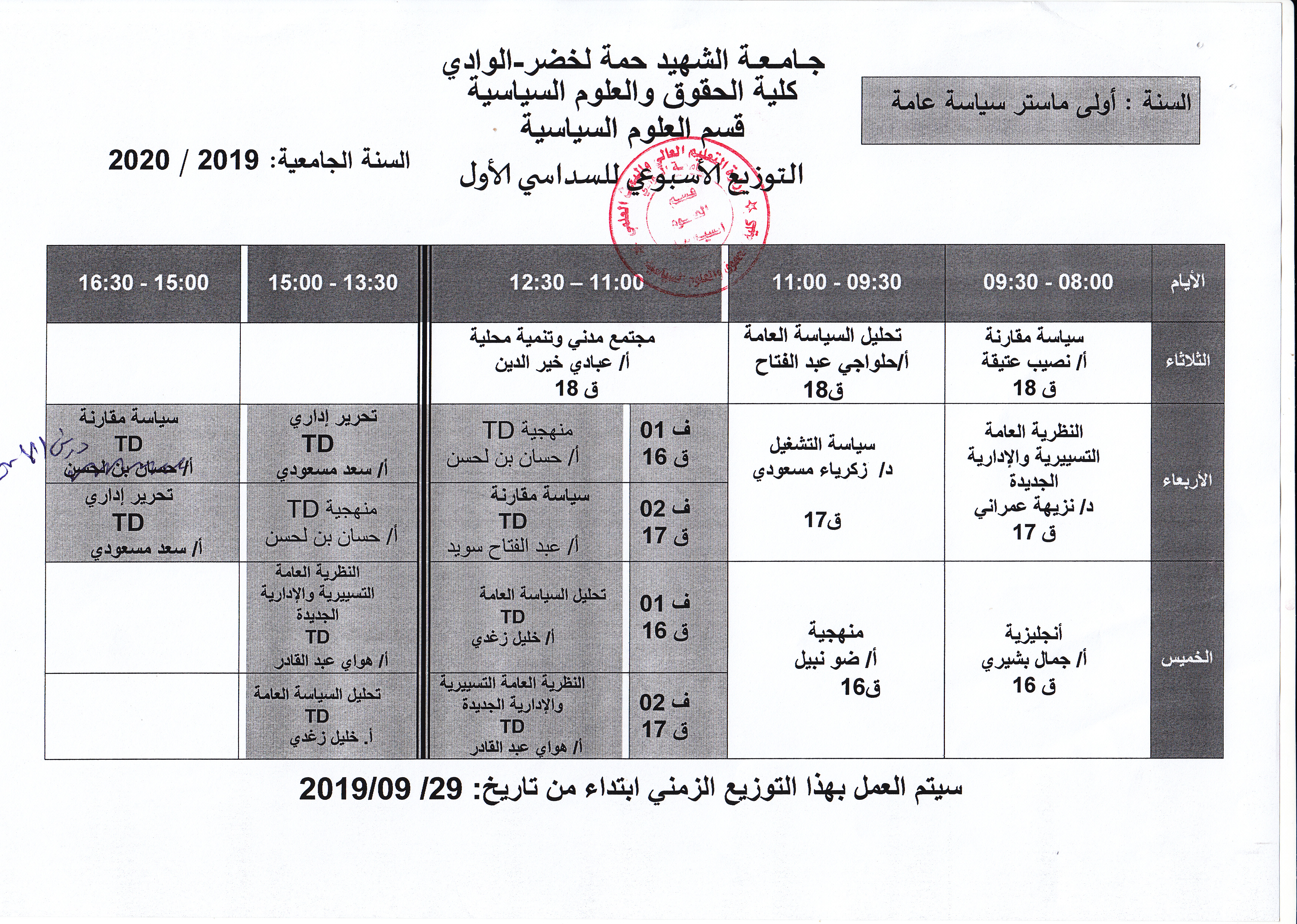 أولى ماستر