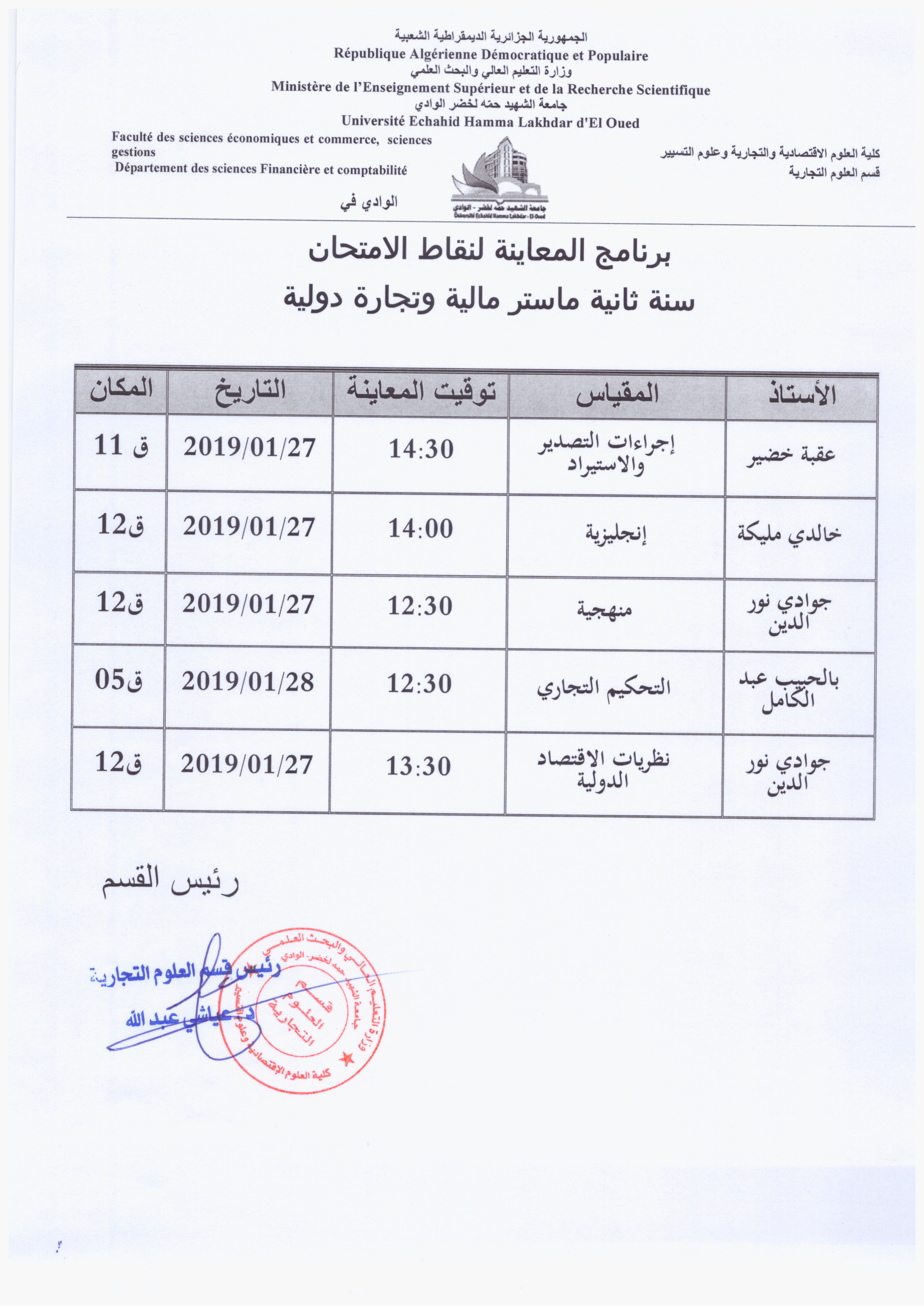 سنة ثانية ماستر مالية وتجارة دولية