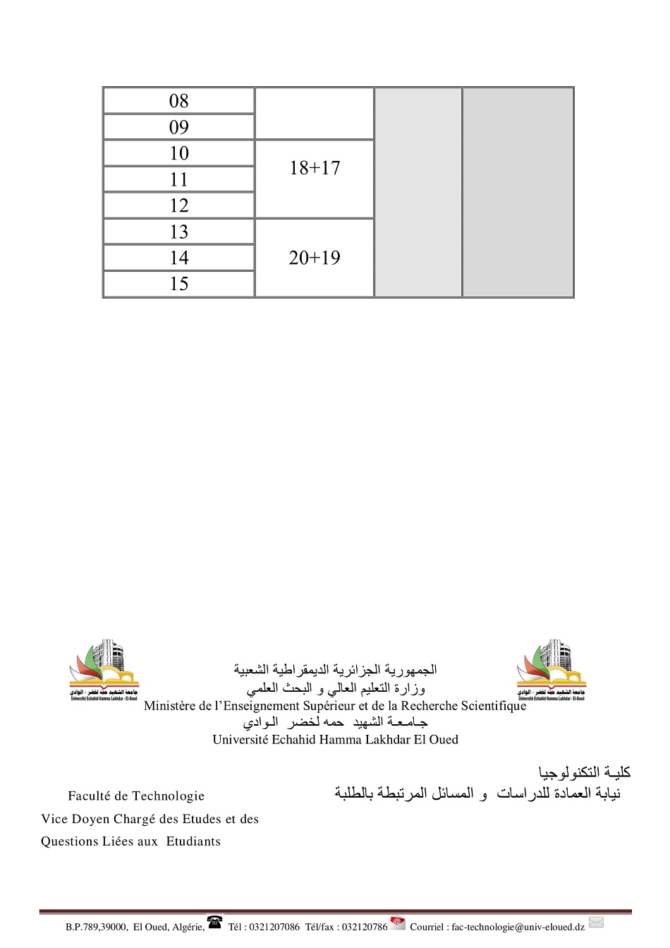 قاعات الامتحان الاستدراكي 2