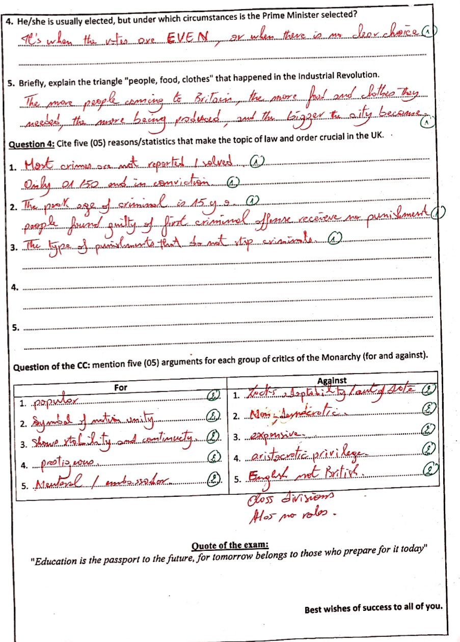 the model answers of the exam of the Study of Civilization2 (L3) (copie)