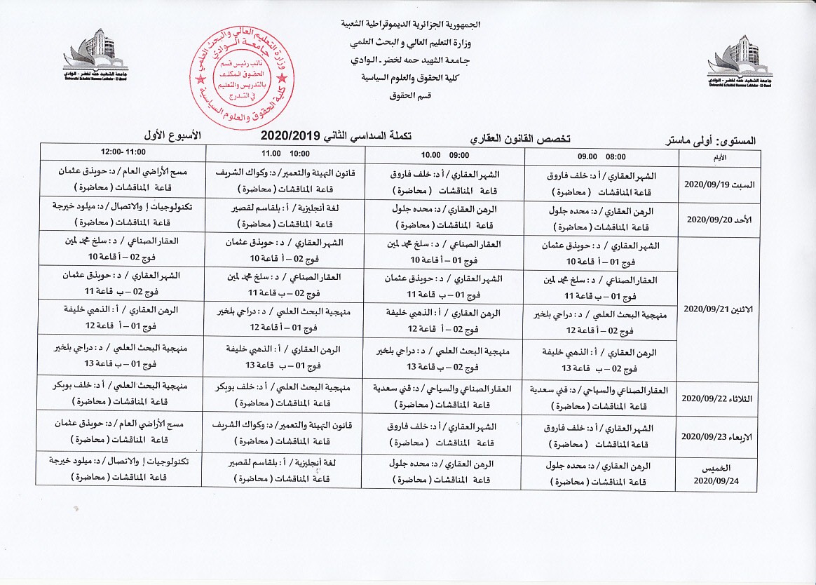 اولى ماستر قانون عقاري الاسبوع الاول (copie)