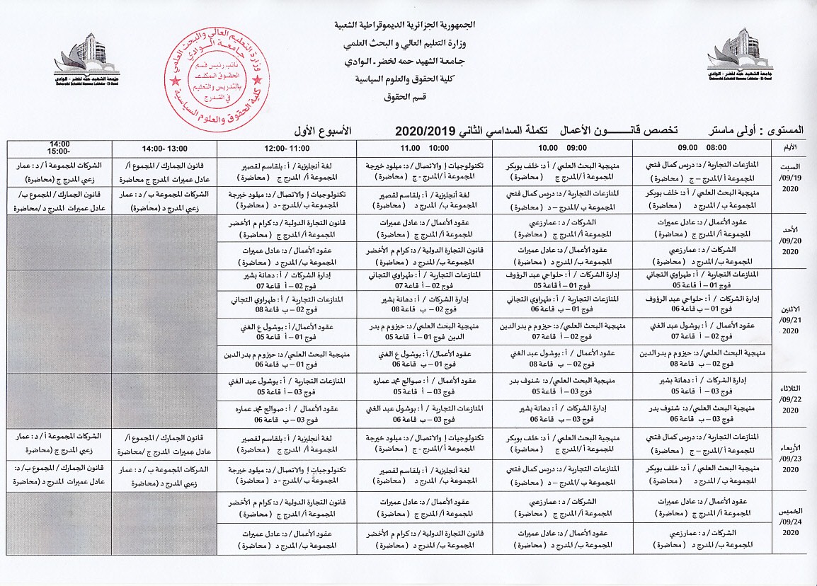 اولى ماستر قانون اعمال الاسبوع الاول