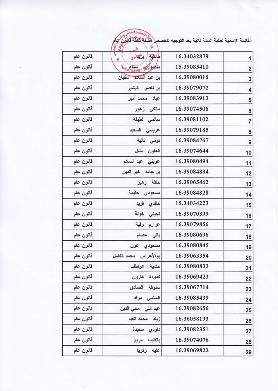 قانـــــون عام-1