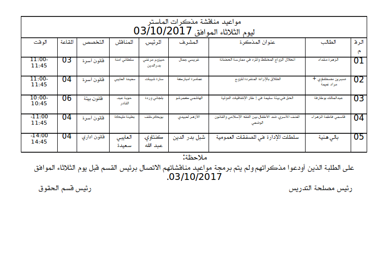 مواعيد مناقشة يومي الاثنين والثلاثاء